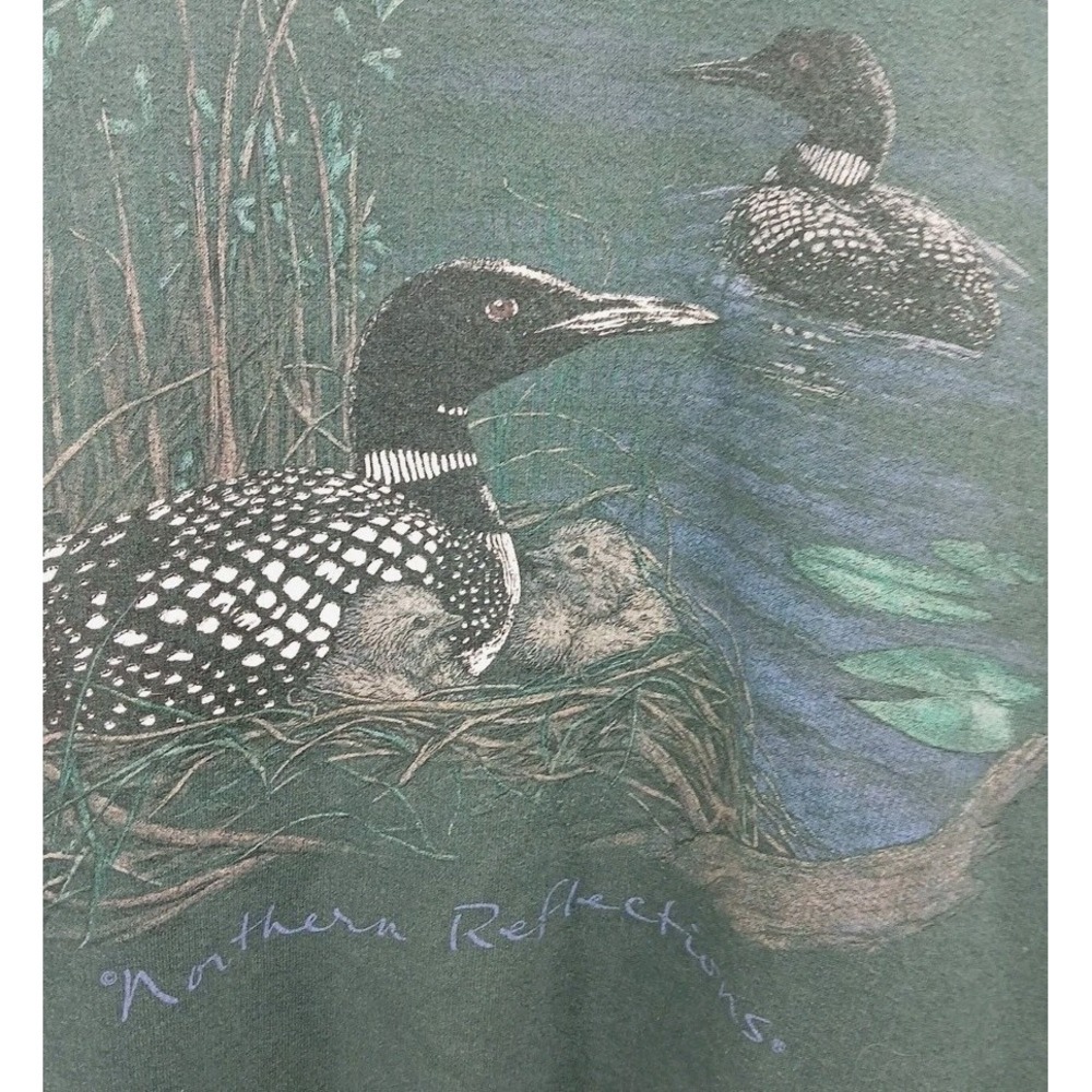 Vntg Northern Reflections Grandpa Core Wildlife Mallard Duck Graphic Crewneck M - Picture 6 of 7